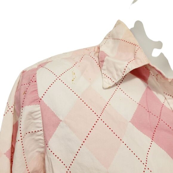 2/$20 Vintage Y2K Penmans Pink Flannel Pattern Buttons Down Shirt Size: Small - Picture 4 of 6